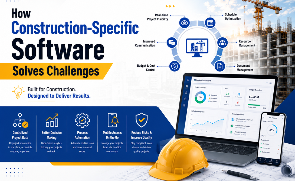 How Construction-Specific Software Solves Construction Project Management Challenges Through Better Planning, Budgeting, and Resource Management